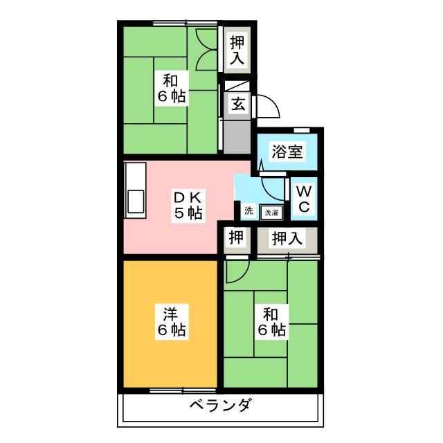 サンハイツタイコーA(3DK/1階)の間取り写真