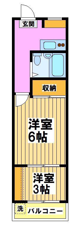 ジブリィ三鷹(2K/2階)の間取り写真