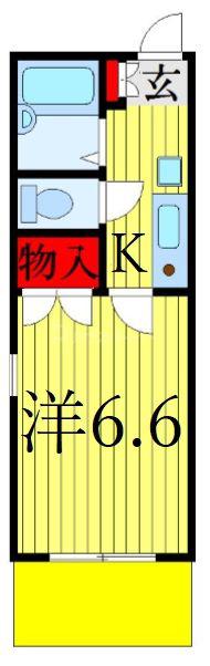 チェスナッツヒル(1K/1階)の間取り写真