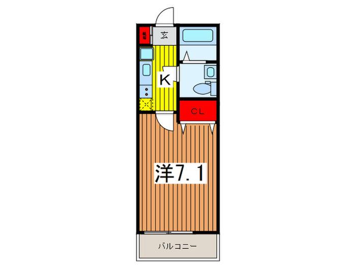 グランオール(1K/3階)の間取り写真