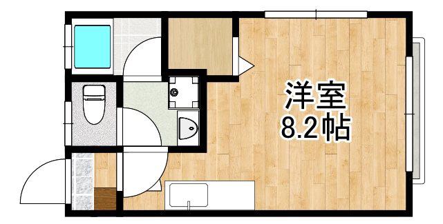 ヨシミツハイツ(ワンルーム/2階)の間取り写真