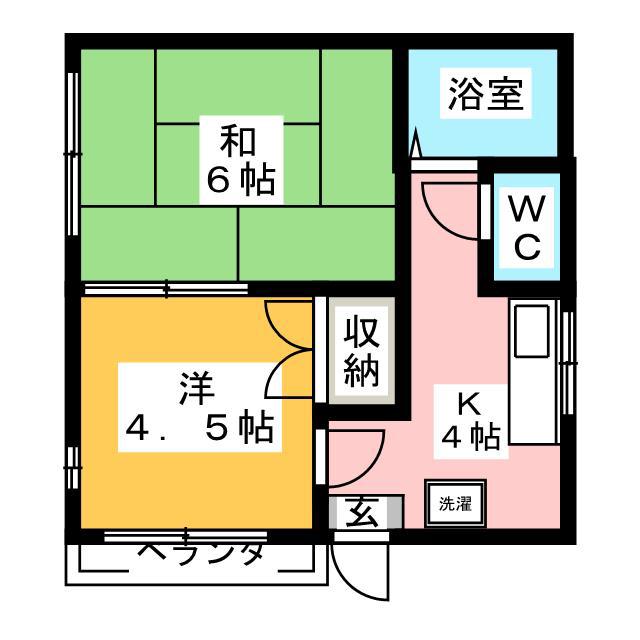ドリーム東砂(2K/2階)の間取り写真
