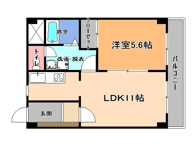 シャングリラ今泉(1LDK/2階)の間取り写真