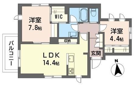 レフィアント(2LDK/3階)の間取り写真