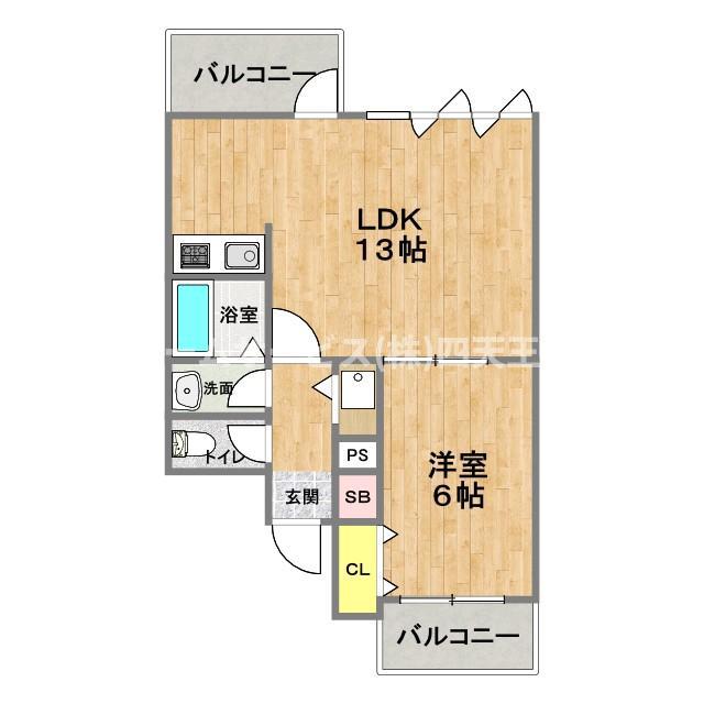 クレスト88(1LDK/10階)の間取り写真