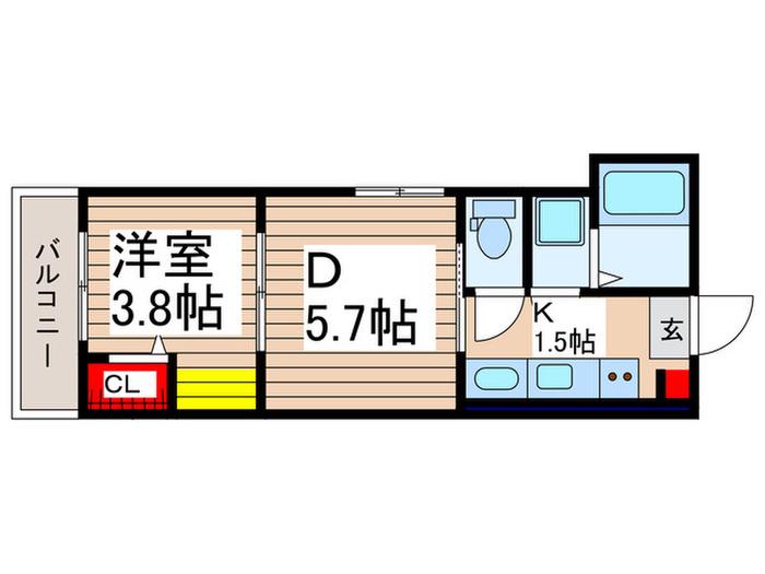 ベスト大和(1DK/1階)の間取り写真