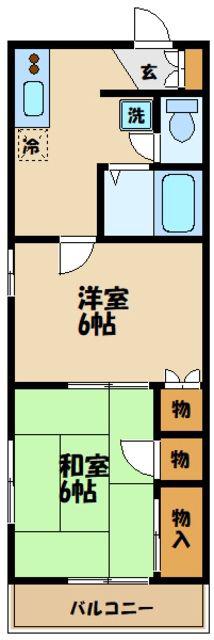 パークサイド久末(2K/2階)の間取り写真