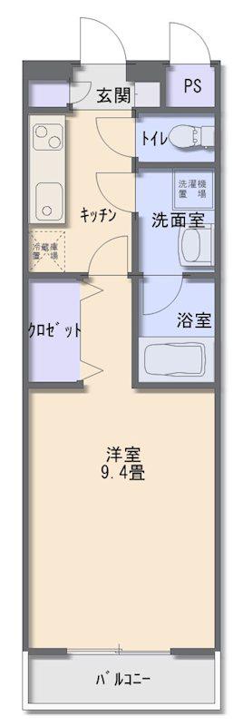 アルヴィラージュ(1K/4階)の間取り写真