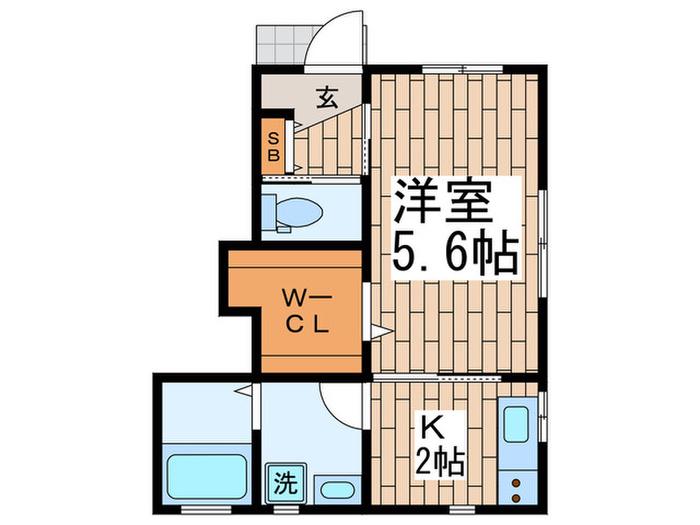 コーポE・K(1K/1階)の間取り写真
