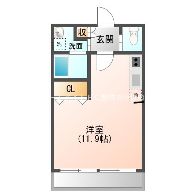 I-STAGE東岩田(ワンルーム/1階)の間取り写真