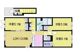 REST 上江別(3LDK/2階)の間取り写真