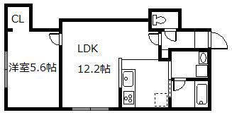 フランシール(1LDK/1階)の間取り写真