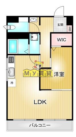 穂高ハイツ(1LDK/4階)の間取り写真