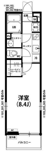 リブリ・ニューフィールド(1K/2階)の間取り写真