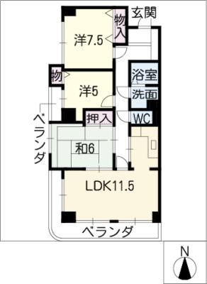 アネックス野並(3LDK/7階)の間取り写真