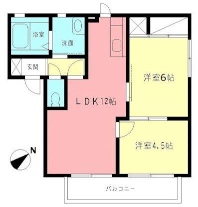 リヴェールA(2LDK/1階)の間取り写真