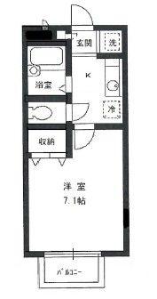 エスティハウス代沢A号棟(1K/1階)の間取り写真