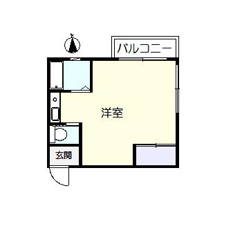 ココアハウス(ワンルーム/2階)の間取り写真