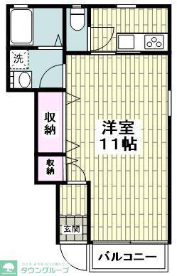FLAT-T01(ワンルーム/1階)の間取り写真
