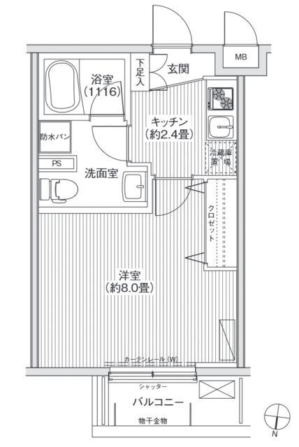 BLESS新中野(1K/3階)の間取り写真