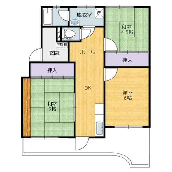 和田マンション(3DK/3階)の間取り写真