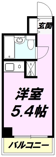 ライオンズプラザ八王子(ワンルーム/5階)の間取り写真