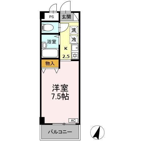 湘南ABSI(1K/3階)の間取り写真