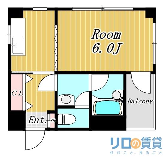 エコービル(1K/3階)の間取り写真