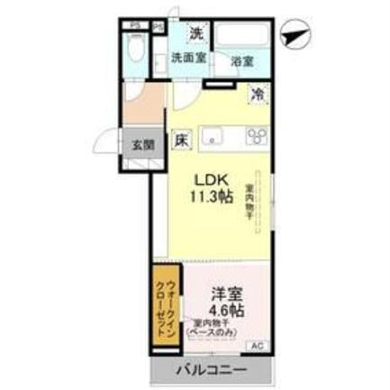 D-ROOM福住B(1LDK/1階)の間取り写真