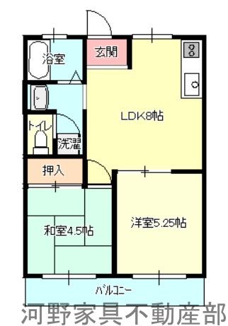 ラ・メールM(2LDK/2階)の間取り写真