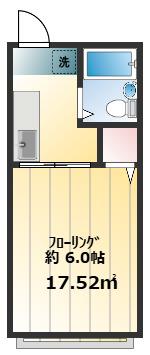 シティハイムレスポワール(1K/2階)の間取り写真
