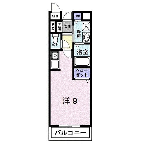 トゥールモンド(ワンルーム/2階)の間取り写真