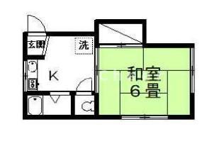 むさし荘(1K/1階)の間取り写真