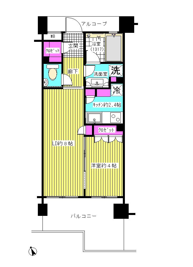 アドレシア(1LDK/14階)の間取り写真