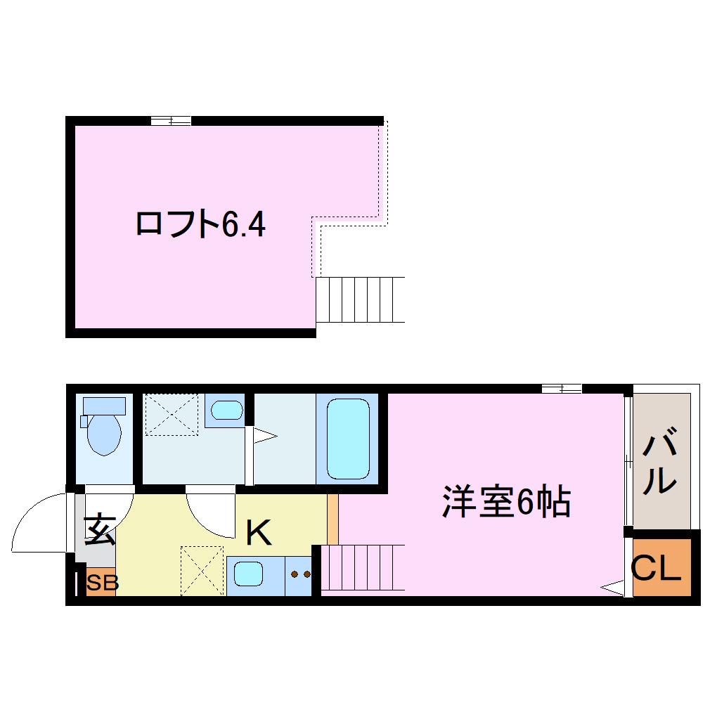 ラネージュテラス(1K/2階)の間取り写真