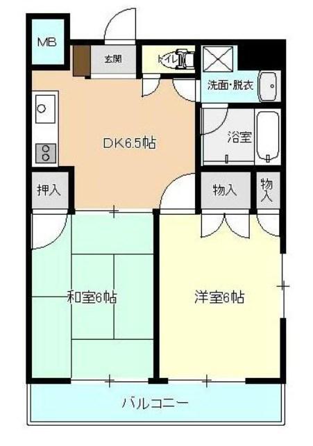 パークコート平井(2DK/5階)の間取り写真