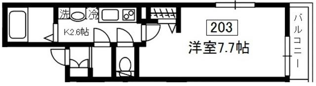 クレール茅ケ崎(1K/2階)の間取り写真