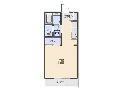 リヴェール(1K/2階)の間取り写真