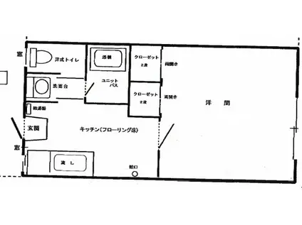 コーポ白鳥B(1K/1階)の間取り写真