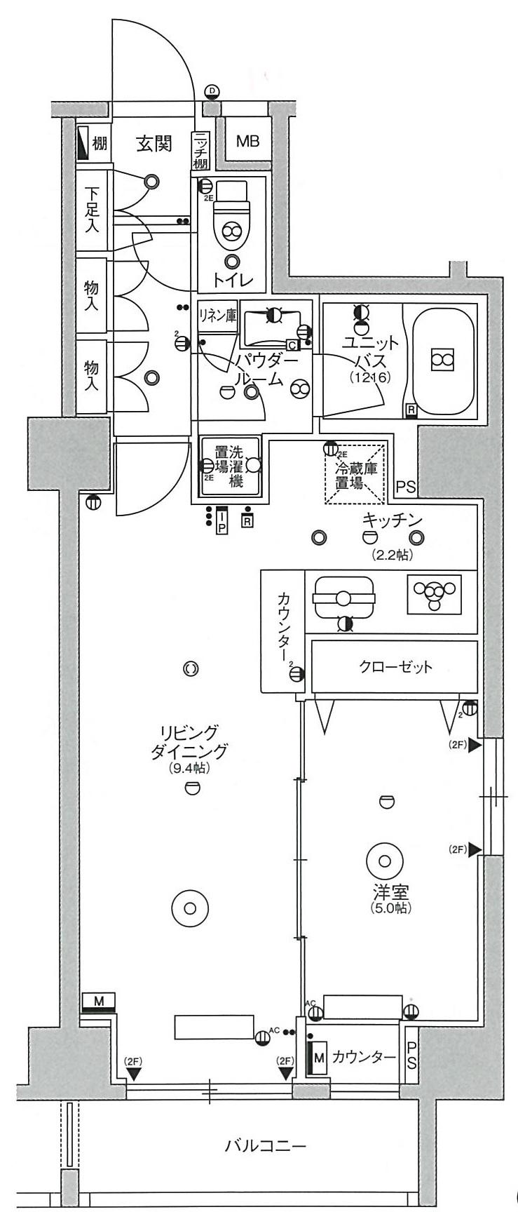 スカイコートパレス押上II(1LDK/3階)の間取り写真