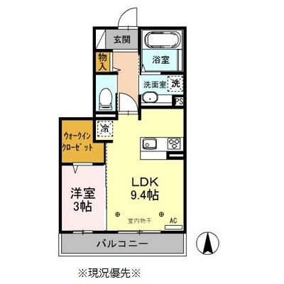 ティーバーン(1LDK/2階)の間取り写真