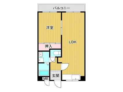 第2東宝ビル(1LDK/10階)の間取り写真