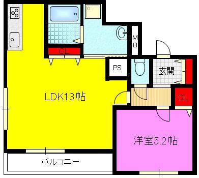 ピースコーポ(1LDK/2階)の間取り写真