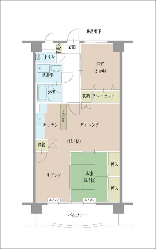 TIARE KOAIGI (2LDK/2階)の間取り写真