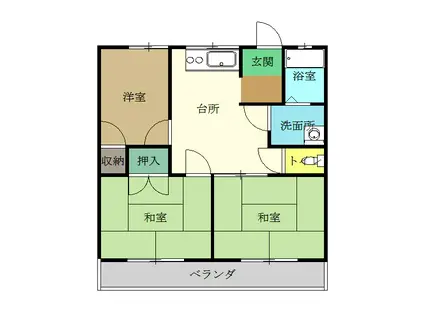 りんどう館(3DK/2階)の間取り写真