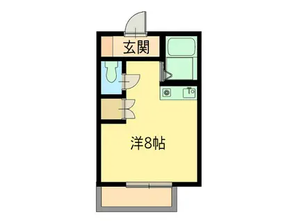スカイコーポキノシタ(ワンルーム/2階)の間取り写真