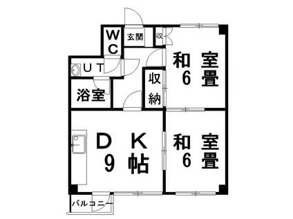 三共ユタカビル(2DK/5階)の間取り写真