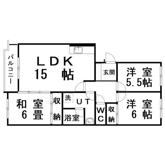 パシフィックマンションりんこう(3LDK/3階)の間取り写真