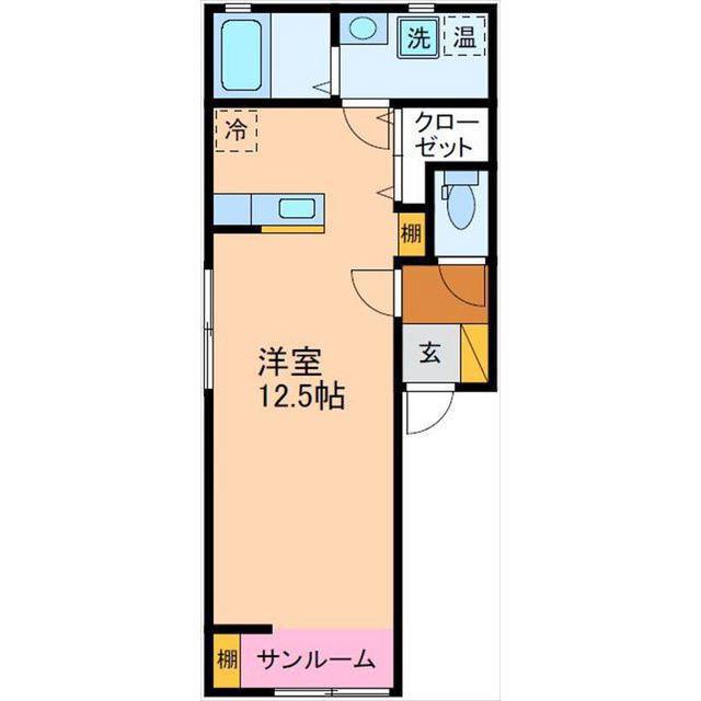 サンソフィア(ワンルーム/1階)の間取り写真
