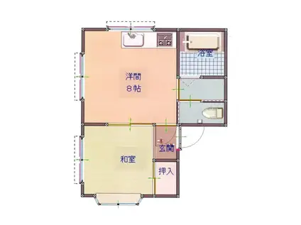 ラポールながとVII(1LDK/2階)の間取り写真